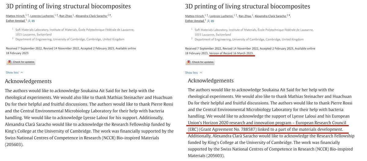 BiogeosH2020's tweet photo. We welcome the correction brought to this article which now acknowledges the important contribution of our project &amp; its novel materials/methods, towards the development of a bioink for 3D printing via bacteria-enabled cementation

@ERC_Research @MaterialsToday #publicfunding #IP https://t.co/JXyXoe5aOE