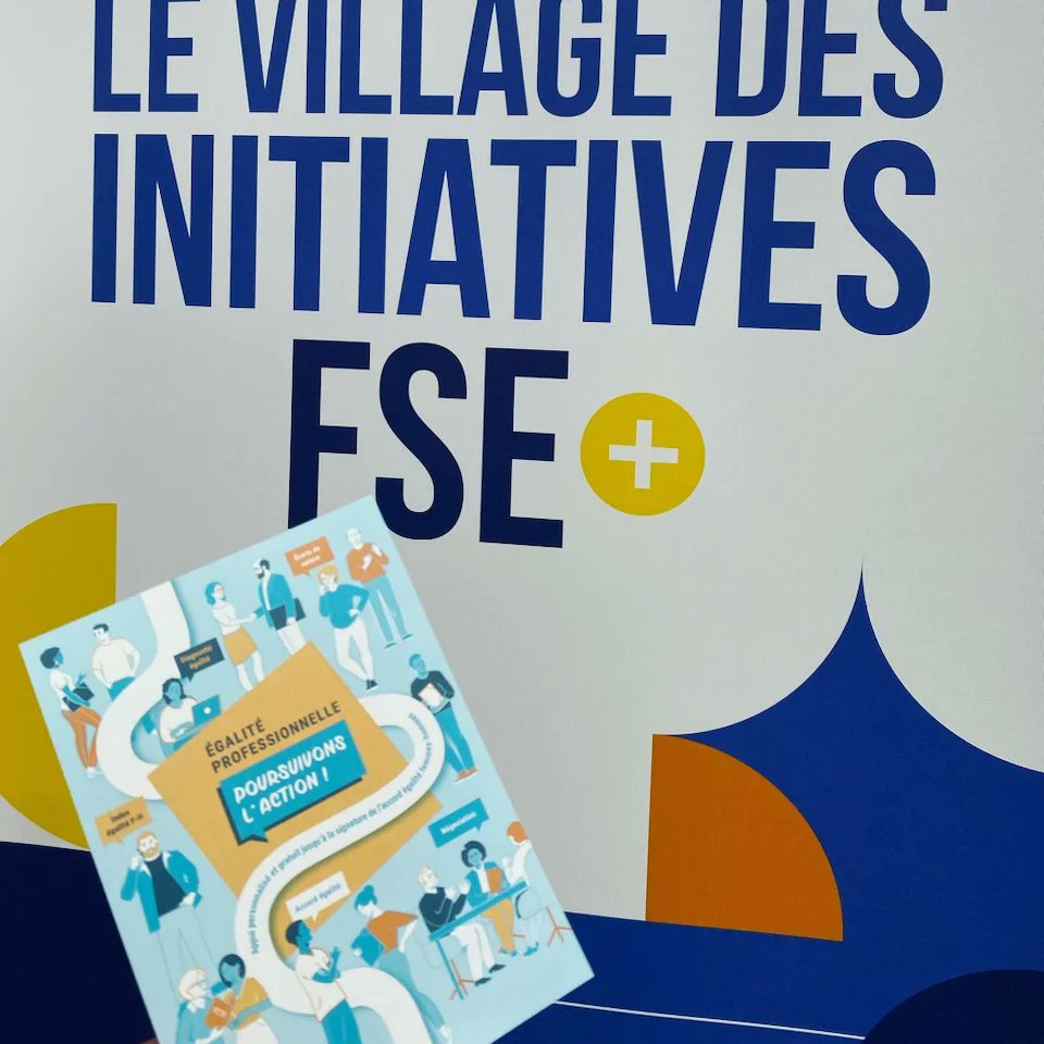 Aujourd'hui nous sommes au Village FSE+ 😃 organisé par la DGEFP pour parler de notre projet "Égalité professionnelle : poursuivons l'action" ♀️♂️💬🤝📑