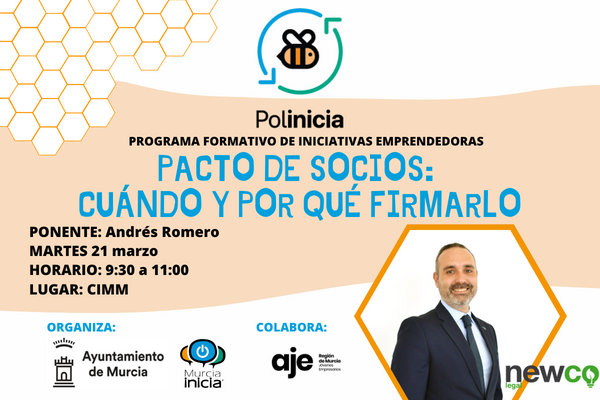 #POLINICIA🐝

"PACTO DE SOCIOS: CUÁNDO Y POR QUÉ FIRMARLO" con <a href="/andresromero/">Andrés Romero</a> .

🗓️ Martes 21 de marzo
⏰ 9:30h
📍 <a href="/MurciaInicia/">Murcia Inicia CIM-M</a> 

➡️Inscríbete aquí: docs.google.com/forms/d/e/1FAI…