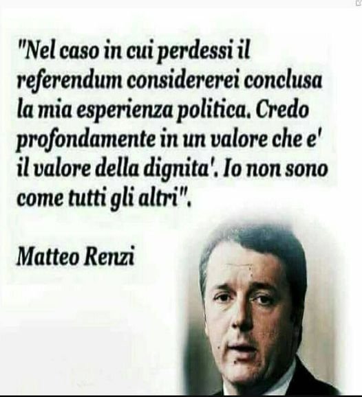 Carlo_Asterix's tweet photo. @matteorenzi Repetita iuvant: Le parole scritte o dette da un uomo,valgono tanto quanto vale la dignita' dell'uomo che le scrive o pronuncia. Le sblocco un ricordo: Un sogno x gli italiani,un incubo x Lei. https://t.co/DjNas82WXi