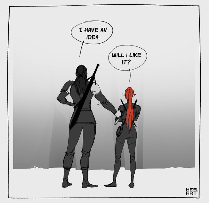 together with her notorious accomplice Shal (@BS_artsss 's witcher) 