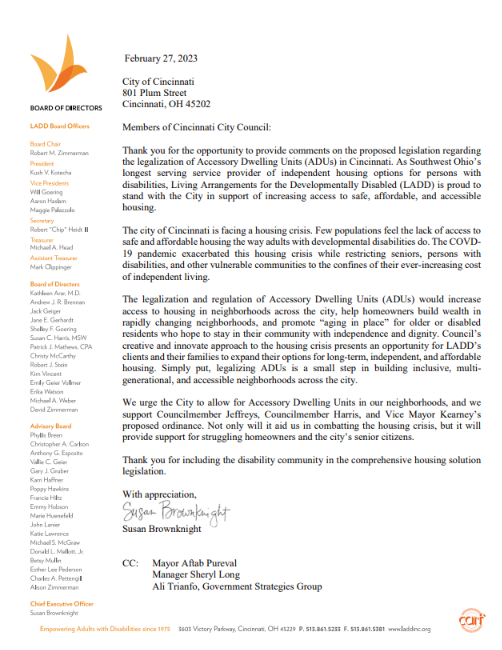 jeffreysms's tweet photo. Great to have the support of LADD, an organization about "empowering adults with developmental disabilities to live, work, and connect", for legalizing ADUs. https://t.co/fubCywqeRr