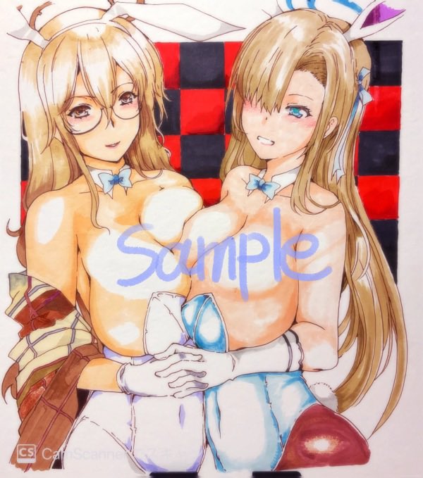 凍ってる間に描いたアナログイラスト
アスナ&amp;アカネ 