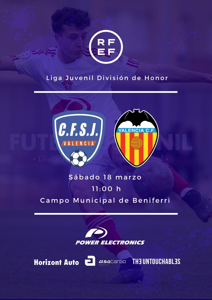 🔵⚽️ | JUVENIL A 🆚 Valencia CF 🗓 Sábado 18 marzo ⏰ 11:00h 🏟 Campo Municipal de Beniferri #CFSanJosé #CorazónAzul