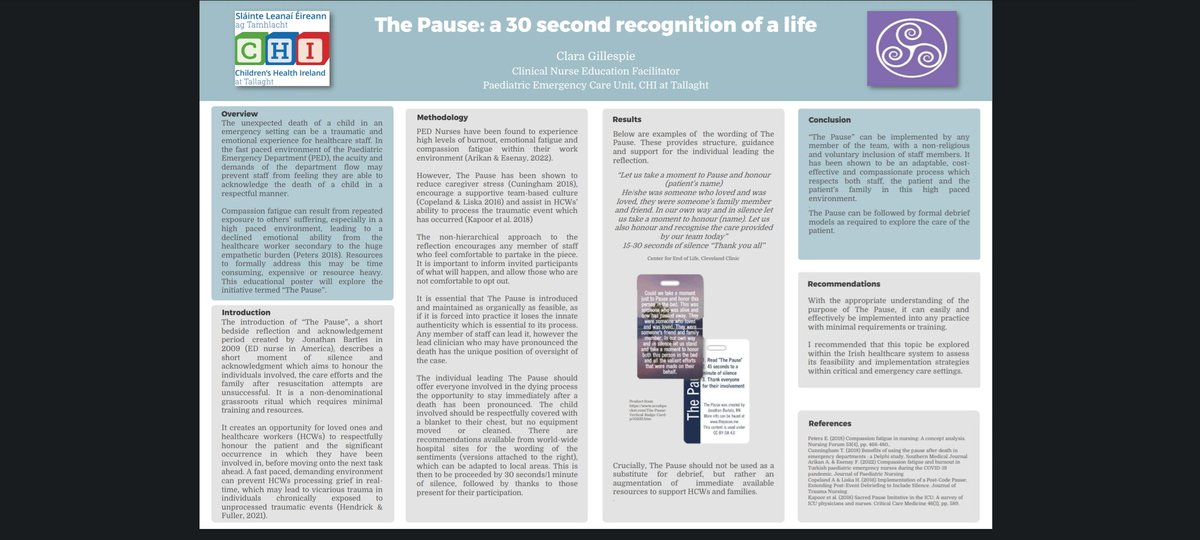 This poster I created for @IPEM2023 is a topic that is extremely close to my heart; an educational awareness poster on The Pause 1/