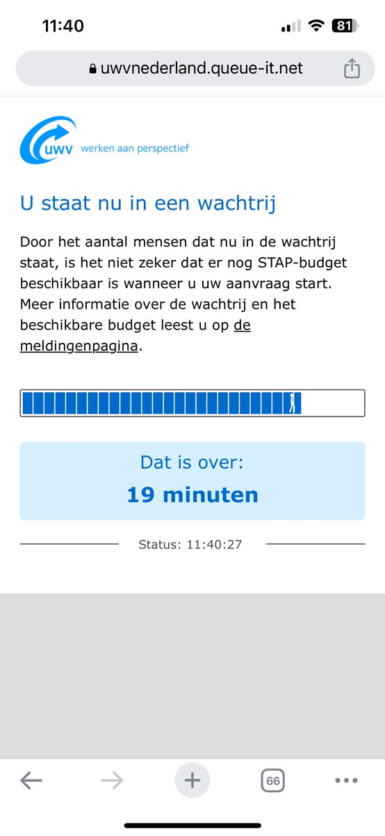 Nieckske's tweet photo. Het wordt er op of eronder. 19 minuten te gaan en nog 26% budget beschikbaar 🤞🏻🤞🏻🤞🏻 #stapbudget #uwv https://t.co/ndtb0OjmMM