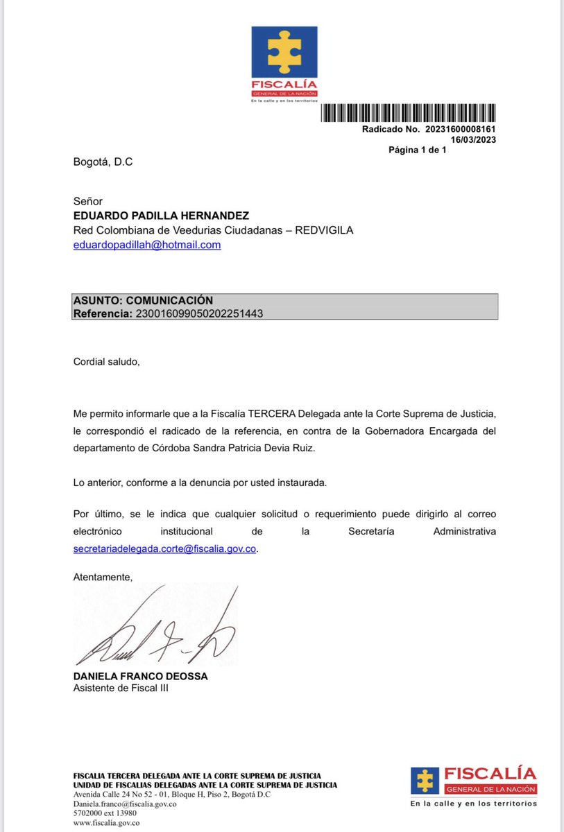 CristyRinconHar's tweet photo. ATENCIÓN CORDOBESES
COMIENZA EL CALVARIO JURÍDICO CONTRA LA EXGOBERNADORA ROLA #SANDRADEVIA LA RATA 🐀 Q NOS TRAJO EL EXGOBERNADOR #EDWINBESAILE Y EL EXREPRESENTANTE #ERASM@ZULETA Y Q NO CONTENTA CON SAQUEAR LAS ARCAS D LA @GobCordoba_ REGALO MÁS D 100 MIL HECTÁREA A ANTIOQUIA https://t.co/hXhsVB7mCN