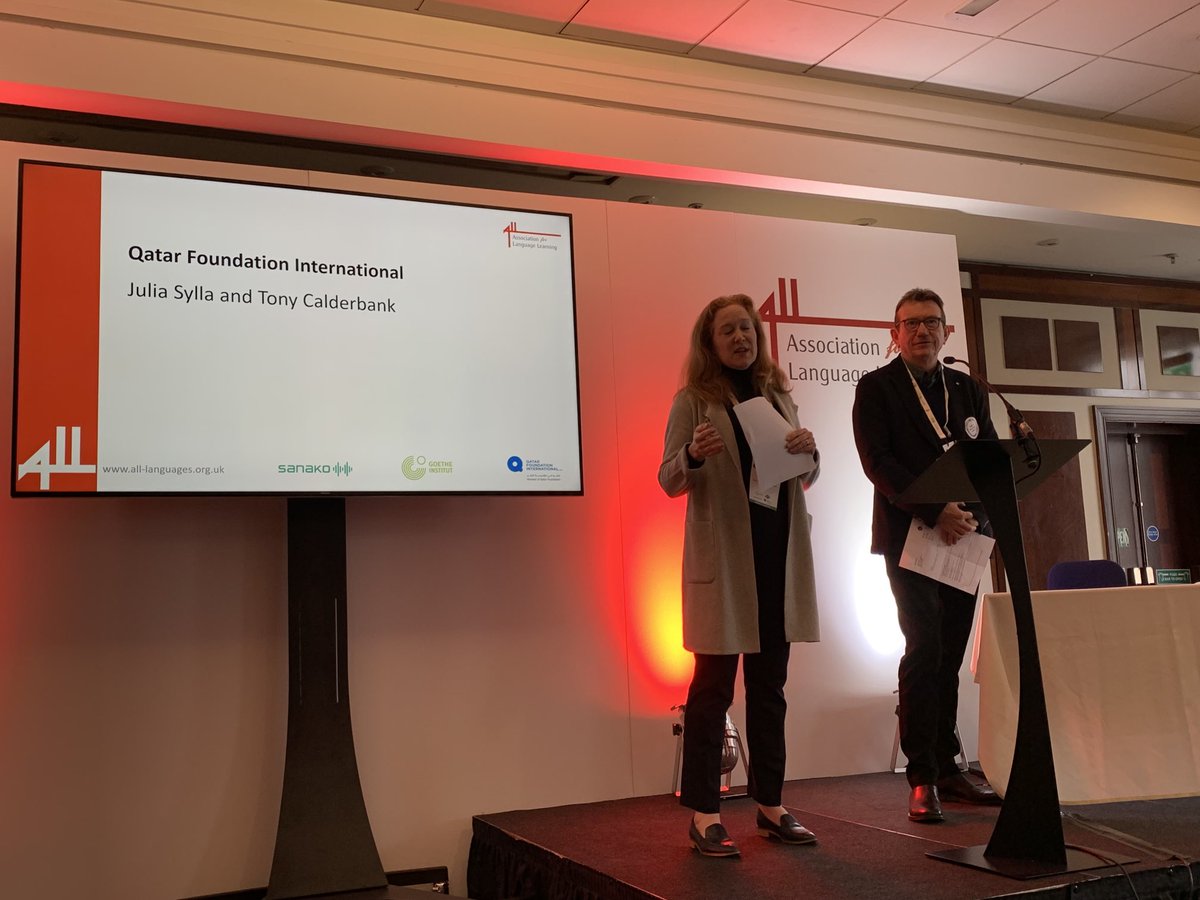 ALL4language's tweet image. Sponsors ⁦@QFIntl⁩ are on stage here at #LW2023 talking about the power of #arabic and growth of it across UK schools #arabicteachers #mfltwitterati ⁦@StevenFawkes⁩ ⁦@LizbLanguages⁩ ⁦@rifjudy⁩ @Schools_British⁩ ⁦@scottishcilt⁩ #alllanguagesmatter