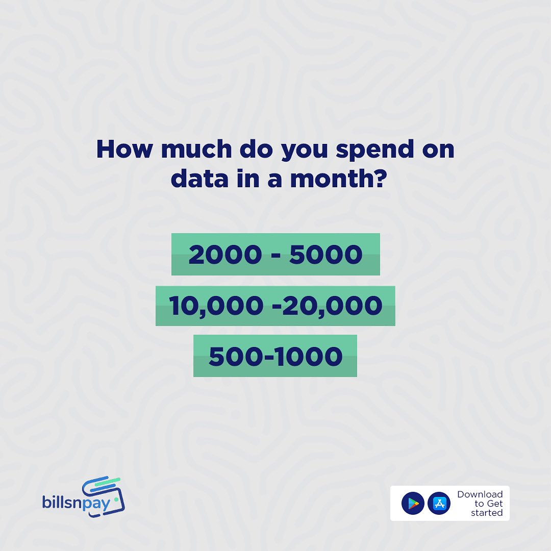 BillsnPayNg's tweet photo. Let’s have this conversation, how much do you really spend on data in a month? 🤔

#BillsnPay #PaymentSolutions #Ecommerce #Fintech #Business #Digitalpayments https://t.co/cV1kcwQI75