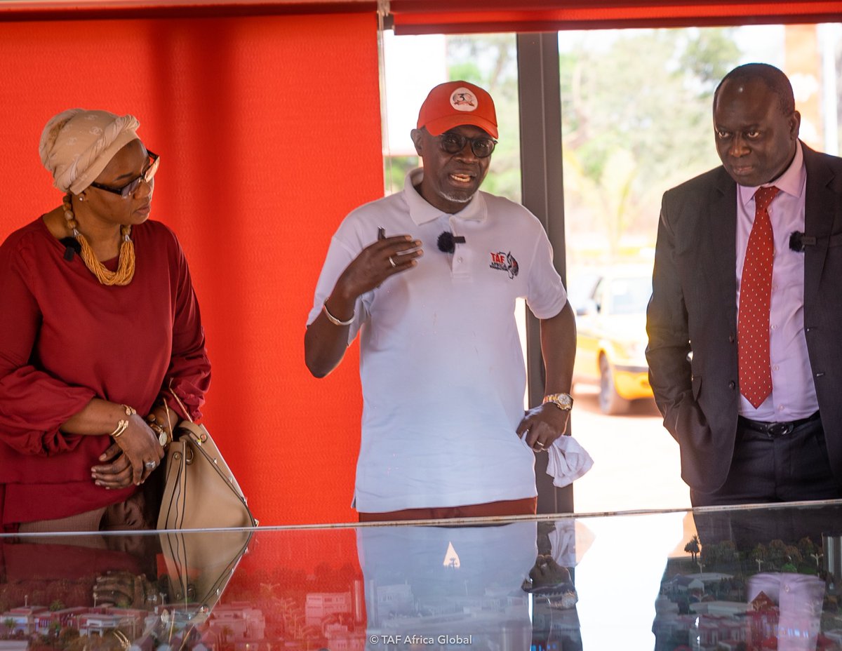 TafNjie's tweet photo. I was delighted to take The Hon. Ebrima Sillah of @MoTWIGambia and his delegates on a tour of #TAFCity yesterday. It’s always an honour to host dignitaries on the #TAFHub but even more exciting taking them on a tour of our projects. @Presidency_GMB @tafafricaglobal @TAFAfricaFdn https://t.co/nfdptNZNhD