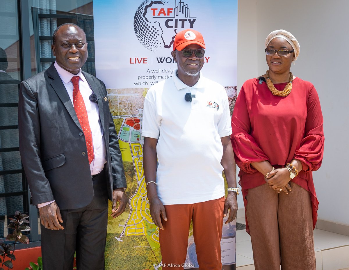 TafNjie's tweet photo. I was delighted to take The Hon. Ebrima Sillah of @MoTWIGambia and his delegates on a tour of #TAFCity yesterday. It’s always an honour to host dignitaries on the #TAFHub but even more exciting taking them on a tour of our projects. @Presidency_GMB @tafafricaglobal @TAFAfricaFdn https://t.co/nfdptNZNhD