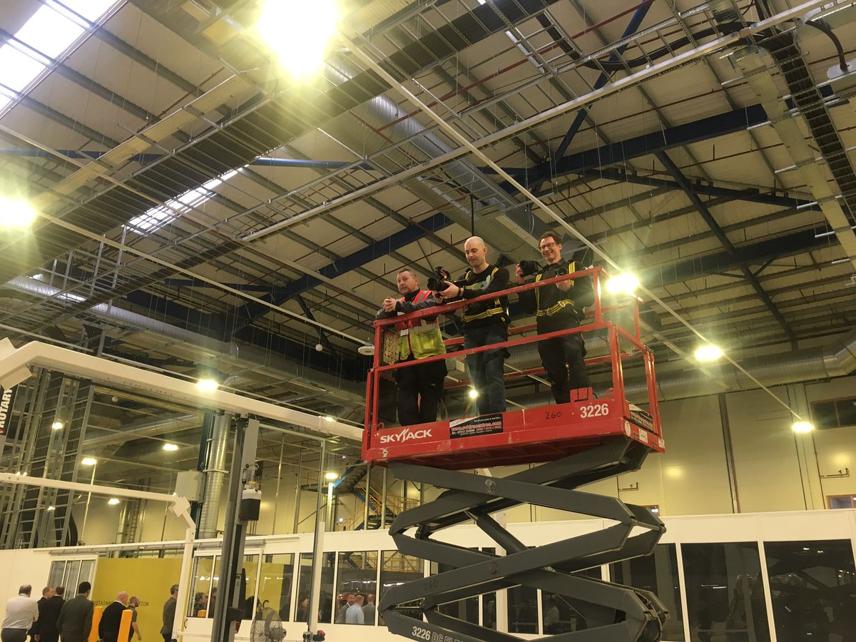 Cant resist a shot from a scissor lift! This morning in Ansty, Coventry at LEVC HQ 🥰