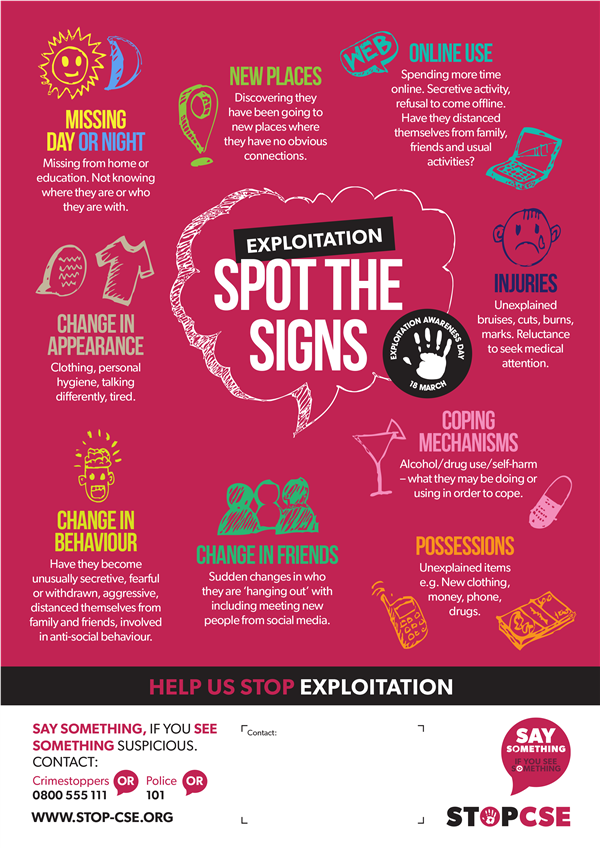 dewisant4's tweet photo. March 18th is Child sexual exploitation (CSE) awareness day. CSE is a form of sexual abuse that involves the manipulation &amp;/or coercion of young people under the age of 18 into sexual activity. https://t.co/Pxnsj08b0A https://t.co/jfu8yvOf1h
