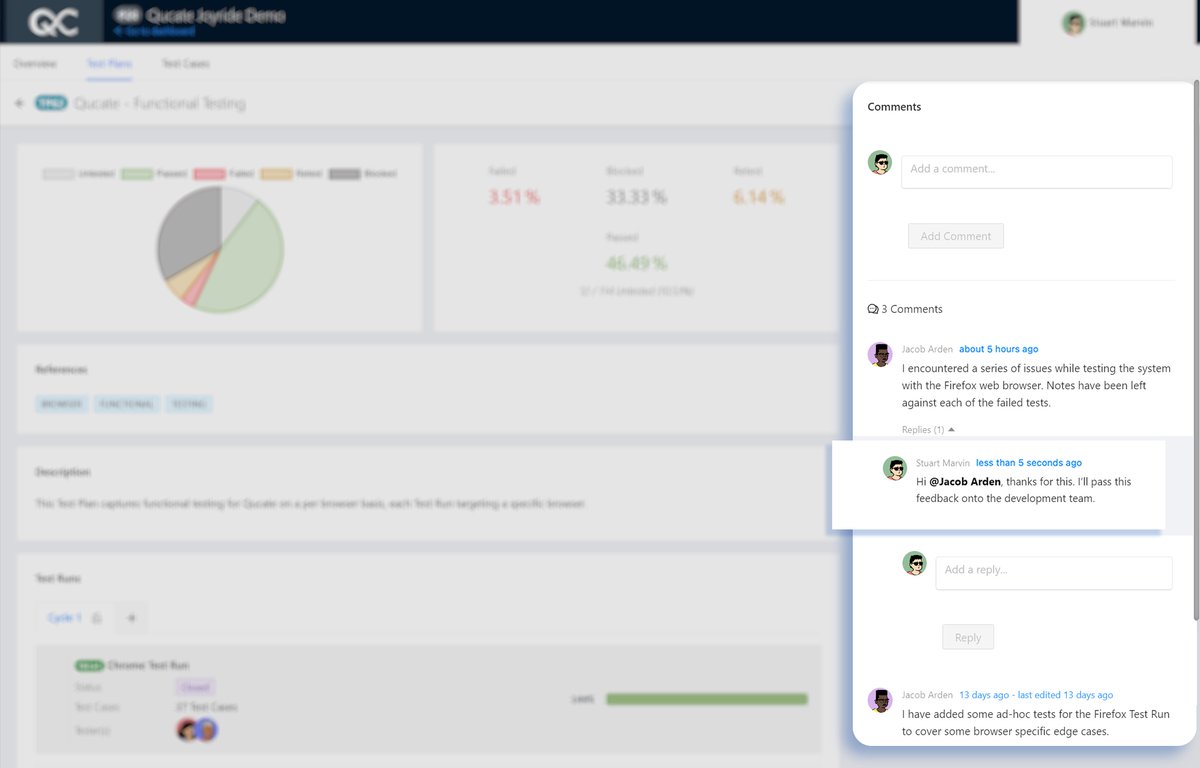 qucate's tweet photo. Are you struggling with communication in your testing process?

Our test management tool will connect testing and development teams...

✅ Conversation and tagging
✅ Smart notifications
✅ Intelligent workflow management 

Sign up for free: https://t.co/wTODjBK5Zm

#Testing https://t.co/OrWyfIKcbN