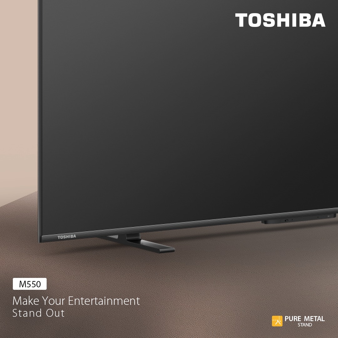 ToshibaTV_India's tweet photo. Toshiba stands for pure entertainment! With premium metal stands crafted to blend in with your surroundings, it's no wonder Toshiba TVs make your entertainment stand out.
Amazon - https://t.co/AzgzdaPops
#Toshiba #ToshibaIndia #M550 #PureMetalStand https://t.co/Q3fBFGJGer