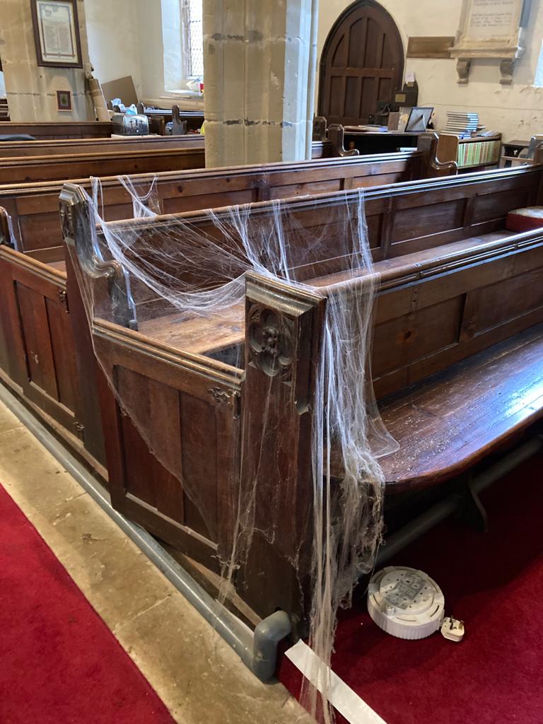 StnicW's tweet photo. Renovation work @StnicW thanks to @HeritageFundUK has not deterred the webbed wonders #spiders https://t.co/LELURYNw2b