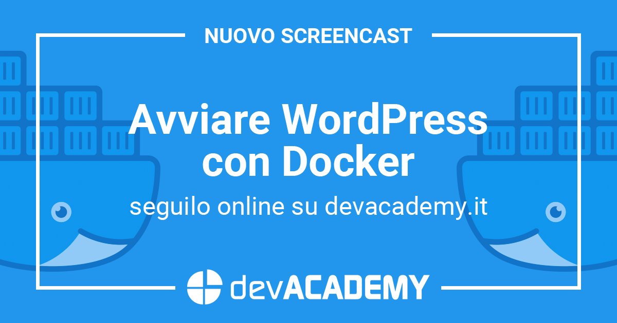 devACADEMY_it's tweet image. È online il nuovo screencast “Avviare WordPress con Docker”.
Puoi trovare questo e molti altri contenuti qui 👉 devacademy.it/screencast/
#devACADEMY #school #learning #coding #development #developers #devs #Docker #wordpress