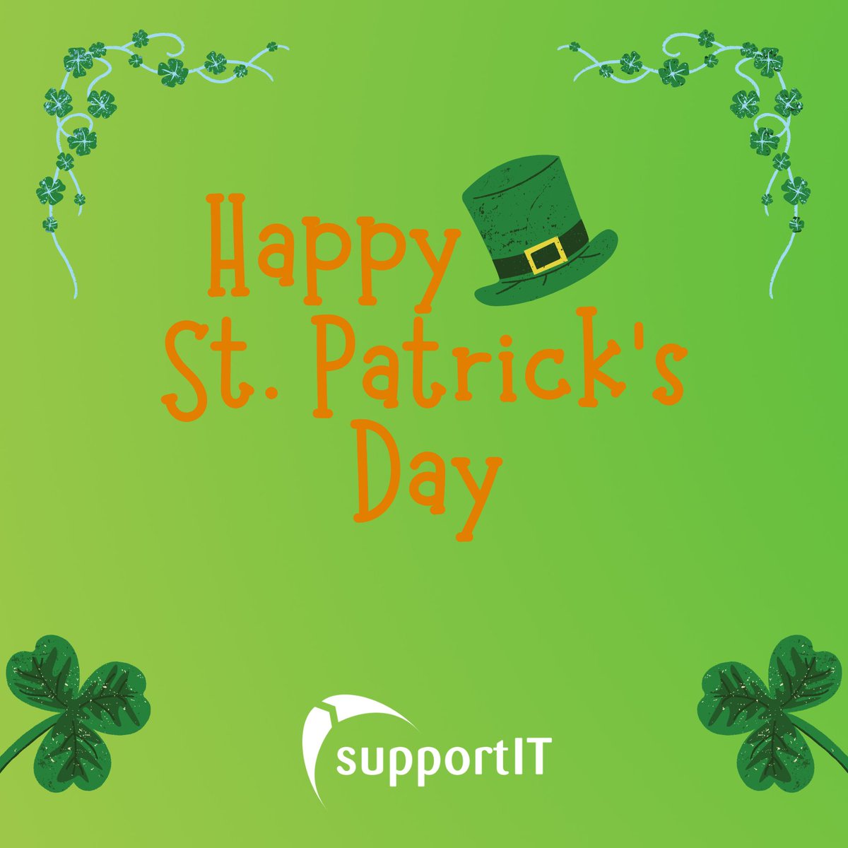 supportITIre's tweet image. Happy St Patrick&apos;s day from all of us here at supportIT! ☘️