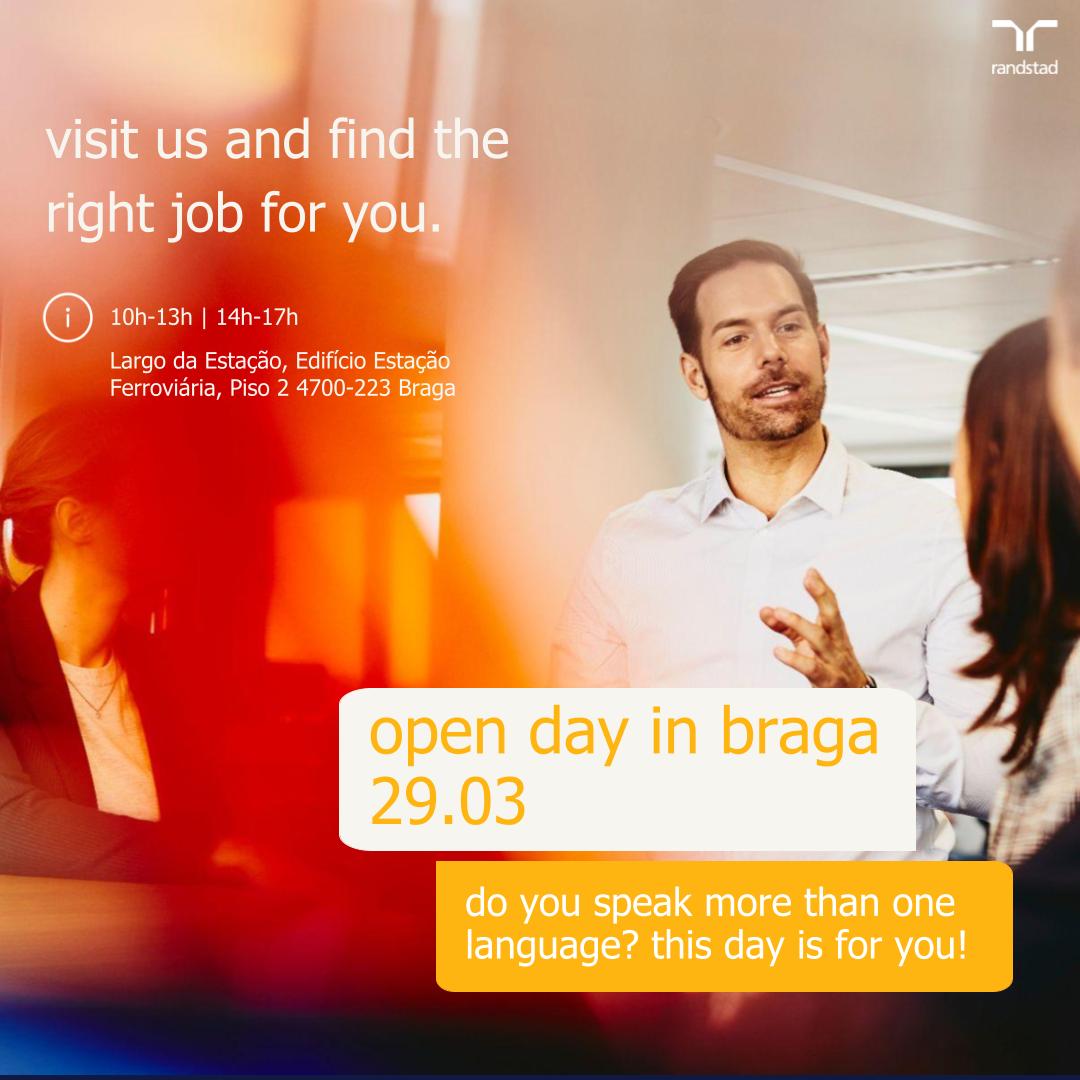 Randstad_pt's tweet image. No dia 29 de Março, das 10h às 17h, estamos de portas abertas!

Visita-nos em Braga e mostra quantas línguas sabes falar. Encontra o emprego perfeito para ti!

Inscrições abertas! hubs.la/Q01FQ70m0

#randstadpt #humanforward #trabalho #emprego #openday #empregobraga