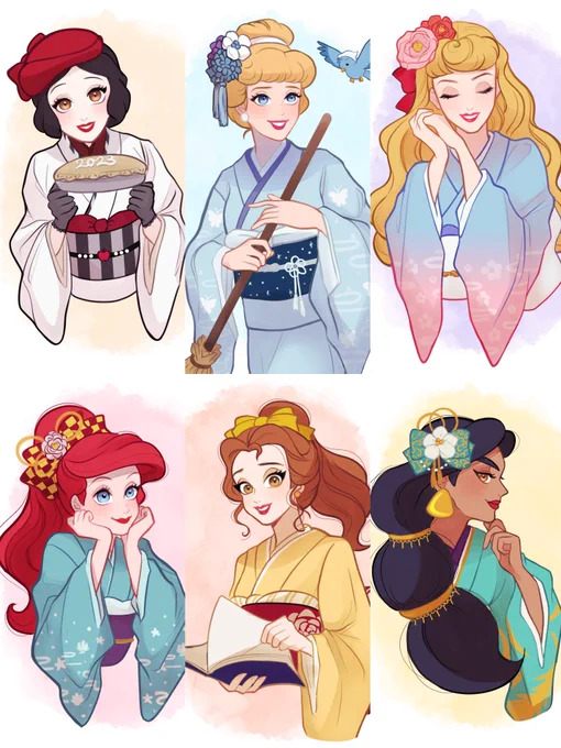 プリンセスのお着物たくさん描いてた〜! 