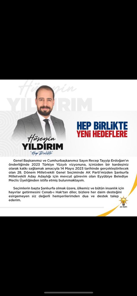 halityiildirim's tweet photo. @huseyin_yldrm63 @Akparti @akpartisanliurf https://t.co/IX5ivwGL3I