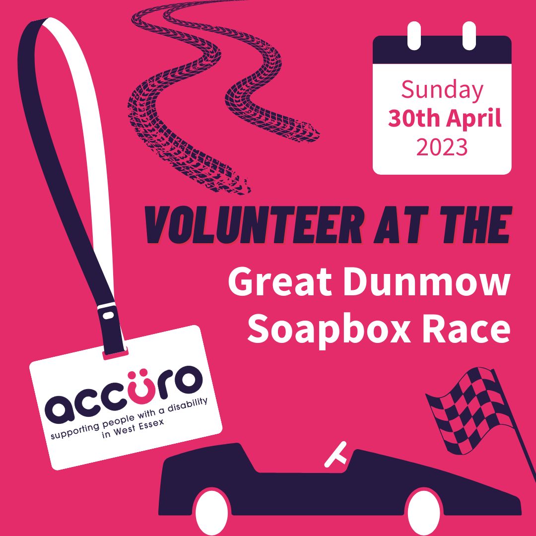 WE REALLY NEED YOUR HELP! 🙏 We need more volunteers to help out at The Great Dunmow Soapbox Race.

Can you spare 4 OR MORE HOURS of your time on Sunday, 30th April?

If you can help us, please email our Fundraising Manager Sue — sue@accuro.org.uk

Thank you very much! 💜