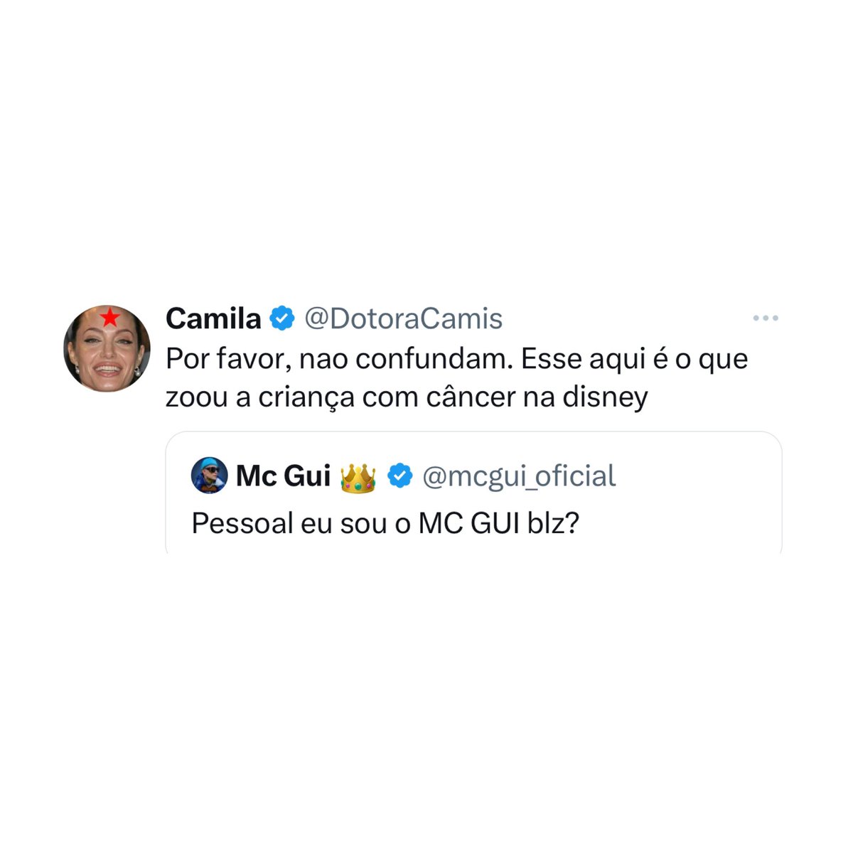 choquei's tweet photo. 🚨FAMOSOS: Após Mc Gui pedir para não confundido com Mc Guimê, comentário sobre ele, viraliza nas redes. https://t.co/TAECzuTjDF