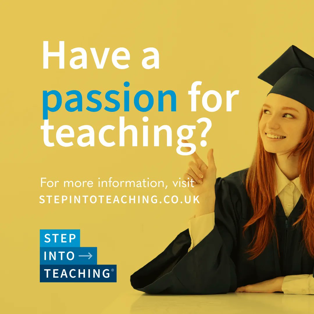 stepintoteach's tweet image. 🧑🏫 Looking for a career that combines your passion for education with your desire to make a difference? Join the Step into Teaching programme! Apply now and start your journey to becoming a teacher! #StepIntoTeaching #TeachingCareer #GraduateJobs #EducationJobs