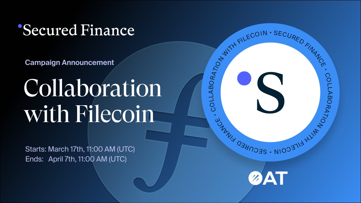 Filecoin and Secured Finance have achieved a major milestone in driving DeFi innovation! 🎉

Let's celebrate this accomplishment by completing all tasks and grabbing our commemorative OAT! 🏆🌟

Discover more details here.
galxe.com/securedfi/camp…