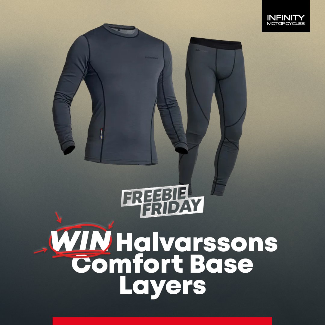 💥 COMPETITION TIME💥

This week, YOU could win a the Halvarssons Comfort Sweater &amp; Leggings base layers! 😱

To enter: 
1. Follow 
<a href="/InfinityMoto/">Infinity Motorcycles</a> 
2. RT this post
3. Reply &amp; tag a mate with hashtag #InfinityMotorcycles

Comp ends 23rd March @ 23:59 - T&amp;Cs: bit.ly/3fTzPfB