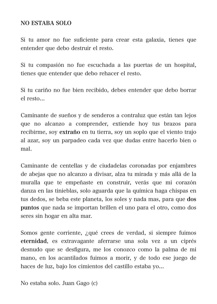 ionztomo16's tweet photo. NO ESTABA SOLO ~ Juan Gago (c)

#eternidad #extraño #elresto #arte #nofuesuficiente #prosalirica #luz https://t.co/BQSwKjJBaH