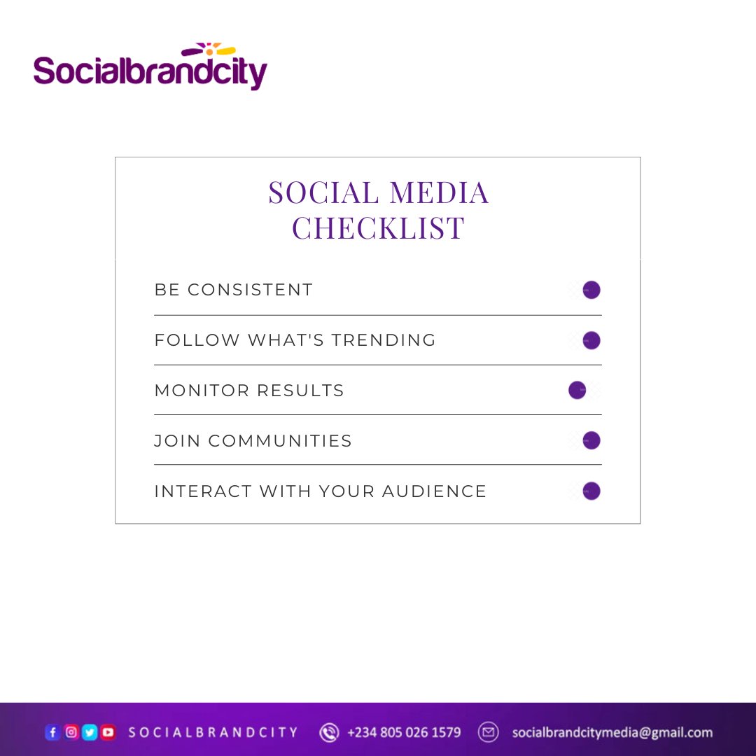 socialbrandcity's tweet photo. If you want to ensure that your social media presence is effective and professional, here is a social media checklist of things to consider.
.
.
.
.
.
.
.
#bolu #mcoluomo #UCLdraw #socialmediamanagement #contentcreator #contentcreation #engagingtips #checklist https://t.co/56kY82FncD