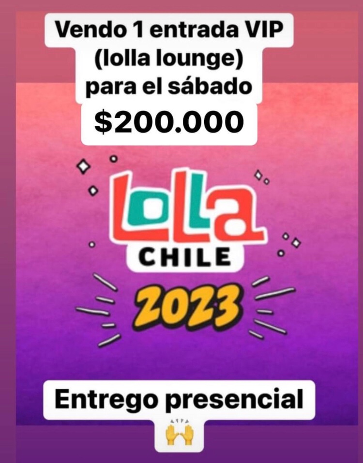 Daisy____'s tweet image. Vendo entrada para @lollapaloozacl chile 2023 es lolla lounge para el día sábado 
$200.000