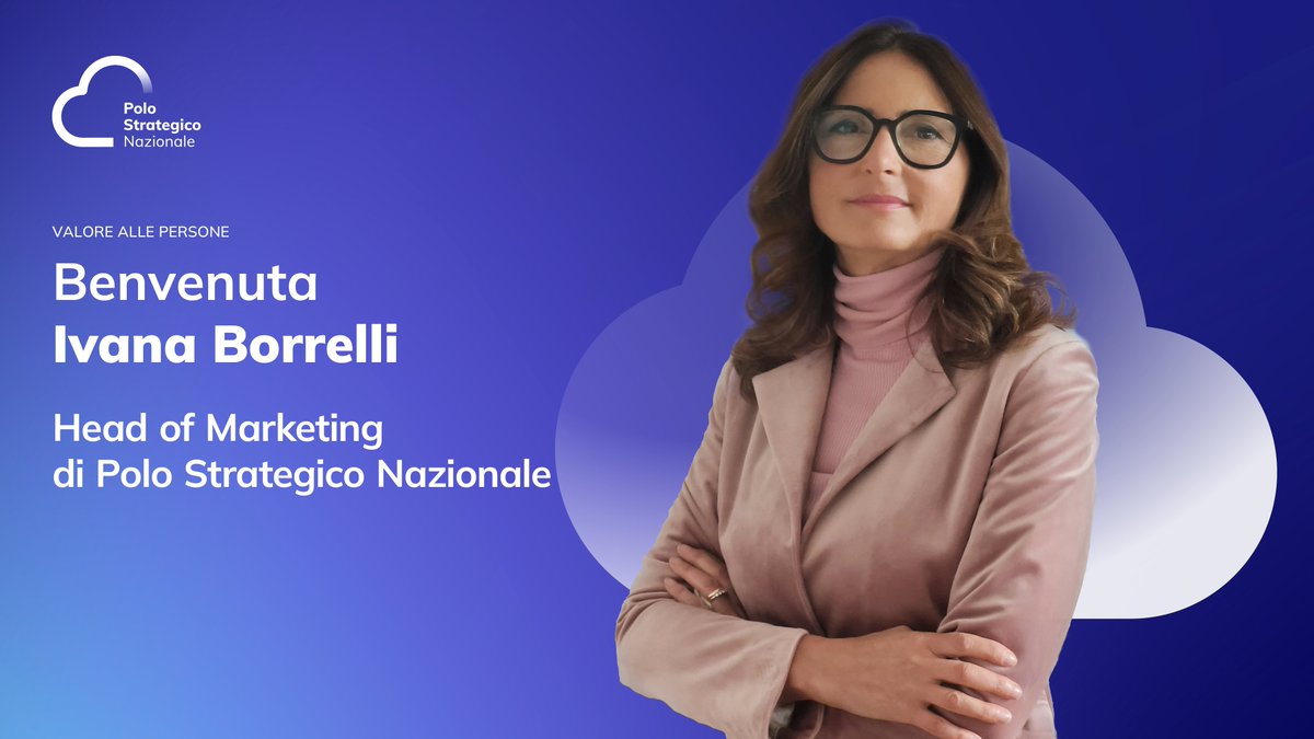Diamo il benvenuto a Ivana Borrelli, Head of Marketing di #PoloStrategicoNazionale.

Borrelli: “Con un #cloud sicuro e tecnologicamente avanzato possiamo lavorare insieme alla PA per costruire servizi sempre migliori per tutti i cittadini”.