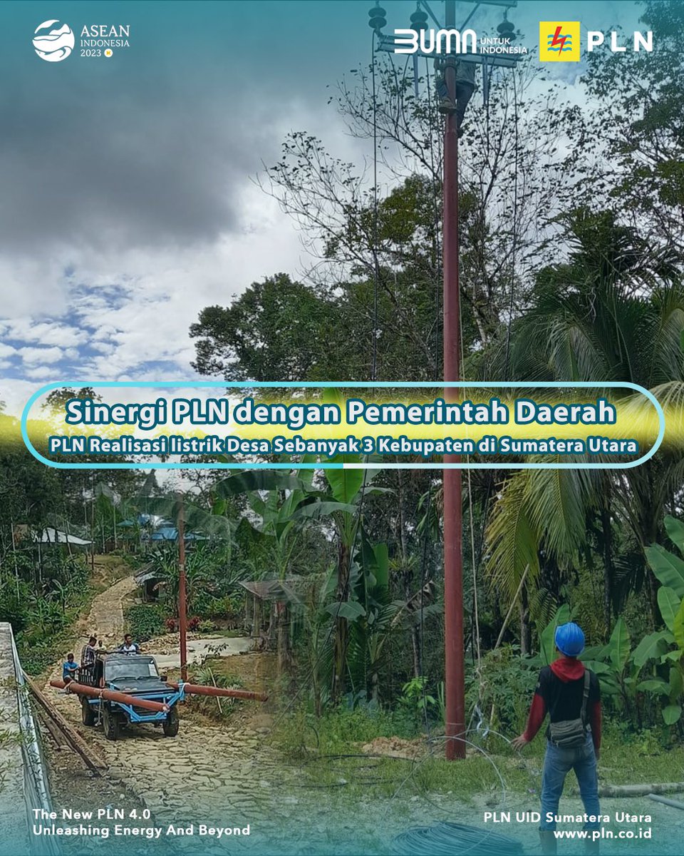 plnsumut_'s tweet photo. PLN Unit Induk Distribusi Sumatera Utara terus berkolaborasi dengan Pemerintah Daerah dalam menerangi hingga pelosok negeri. Tidak tanggung, PLN berhasil melistriki 3 Kabupaten di Sumatera Utara. #PLNUntukIndonesia #plnSumut #UnleashingEnergyandBeyond https://t.co/792snwvtr1