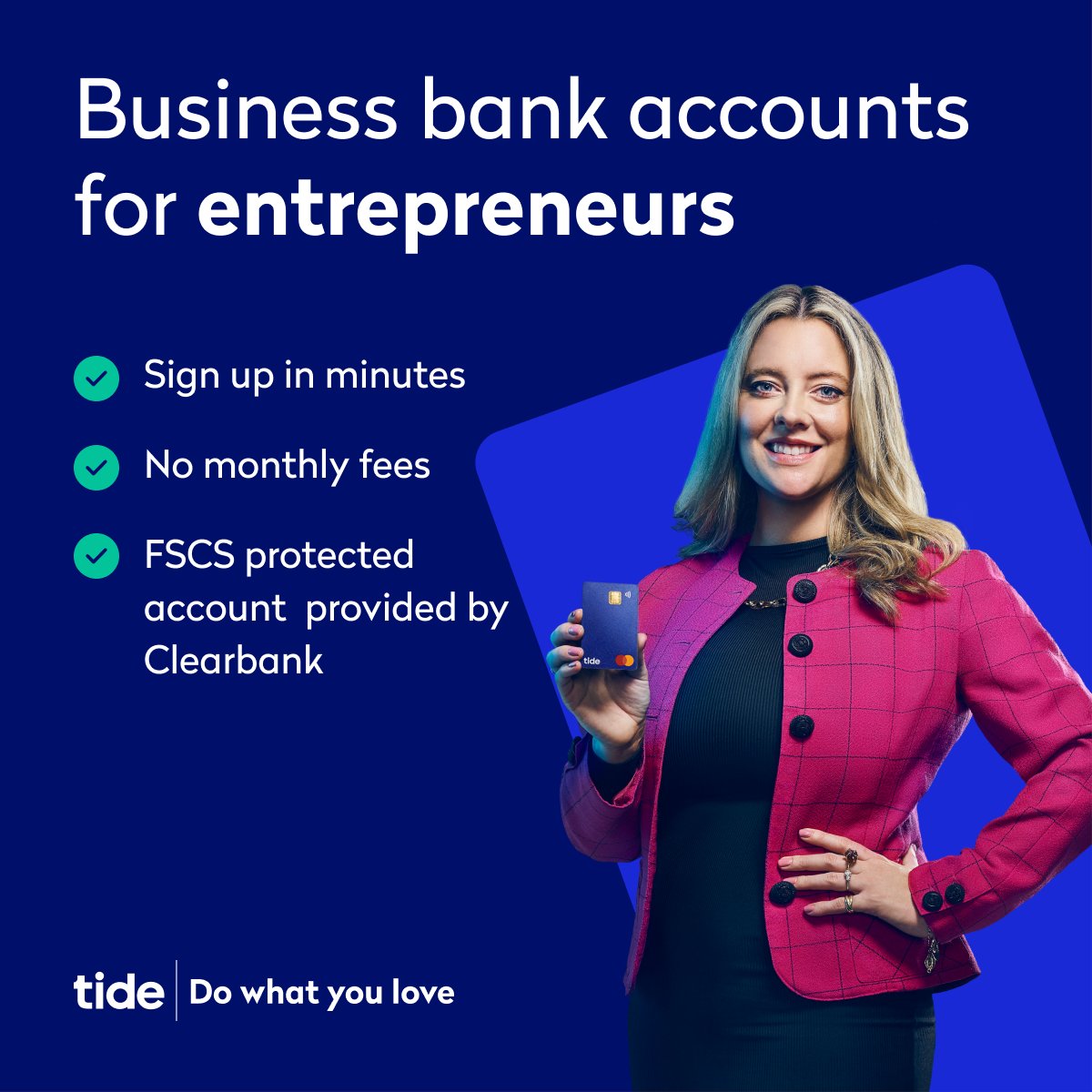 TideBusiness's tweet photo. Ready for business? Open a free business bank account with Tide and get going in minutes.

Trusted by 450,000+ UK businesses.