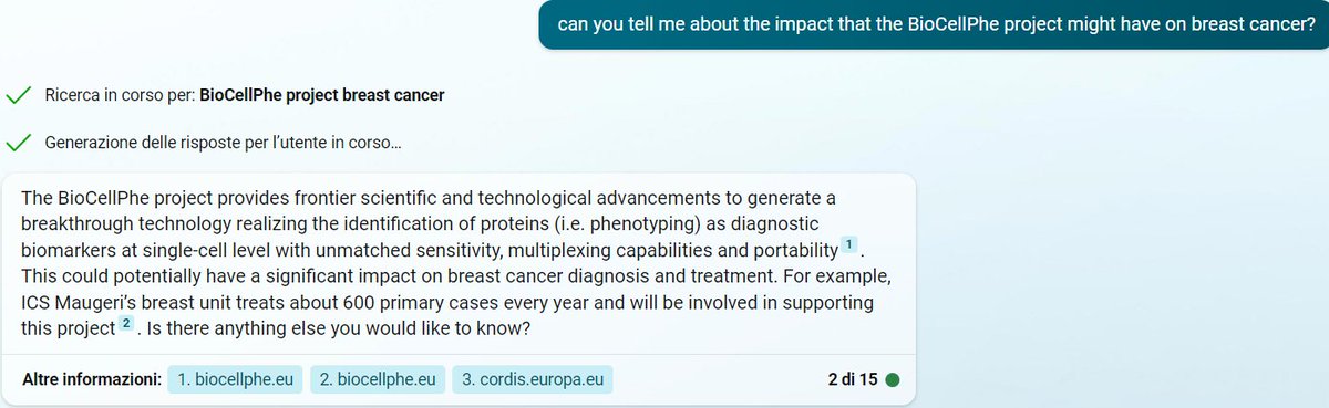 Carlo Morasso (@morassoca) on Twitter photo Also #BingAI kwnows about how the <a href="/BIOCELLPHE/">BIOCELLPHE</a> project could impact on breast cancer!
But you can get more informations direclty on our website biocellphe.eu Also #BingAI kwnows about how the <a href="/BIOCELLPHE/">BIOCELLPHE</a> project could impact on breast cancer!
But you can get more informations direclty on our website biocellphe.eu
