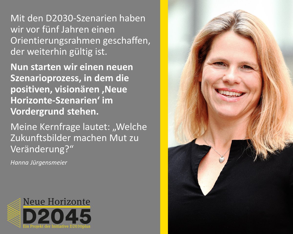 D2030 plus (@initiatived2030) on Twitter photo Auf zu Neuen Horizonten! Wir starten einen Szenarioprozess, mit dem wir den Weg in eine lebenswerte #Zukunft aufzeigen und mitgestalten wollen. Je mehr kluge Köpfe sich am 1. Onlinedialog lnkd.in/dxMgTfd8 beteiligen, desto besser! <a href="/HannaRammig/">Hanna Jürgensmeier</a>
#d2045 #nh2045 #neuehorizonte Auf zu Neuen Horizonten! Wir starten einen Szenarioprozess, mit dem wir den Weg in eine lebenswerte #Zukunft aufzeigen und mitgestalten wollen. Je mehr kluge Köpfe sich am 1. Onlinedialog lnkd.in/dxMgTfd8 beteiligen, desto besser! <a href="/HannaRammig/">Hanna Jürgensmeier</a>
#d2045 #nh2045 #neuehorizonte