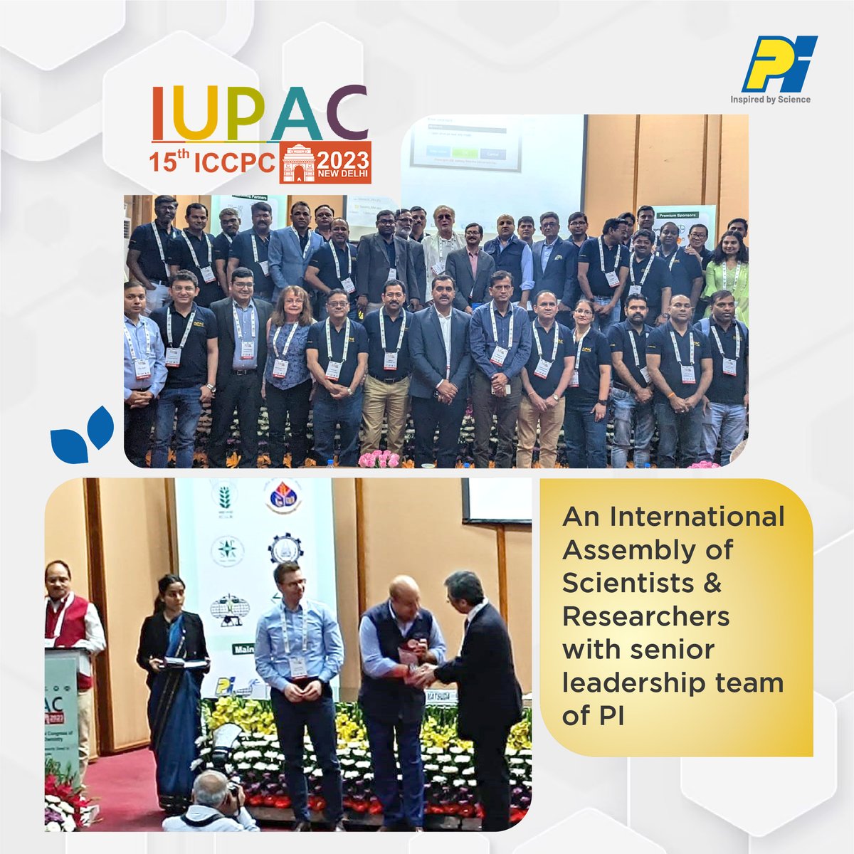 PIINDLTD's tweet photo. The IUPAC International congress being held in New Delhi witnessed a huge gathering of scientific minds from across the world.
#PI #TeamPI #piindustriesltd #inspiredbyscience #iupac #iupac2023 #cropprotection #cropscientists #agriculture #agricultureresearch #crophealth #spsa https://t.co/u1CE2hlqND
