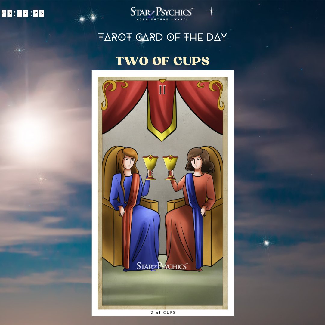 StarzPsychics's tweet photo. 𝟬𝟯.𝟭𝟳.𝟮𝟯 Tarot Card of the Day: 𝗧𝘄𝗼 𝗼𝗳 𝗖𝘂𝗽𝘀 #freereading #freedailyreading #freetarot #freetarotreading #guidance #spiritualguidance #dailyfreetarot #tarot #dailycardreading #spiritualguidance #themoon #thetwoofcups #thehangedman #Queenofwands #weeklycards
#2ofcups https://t.co/H05SQOFndp
