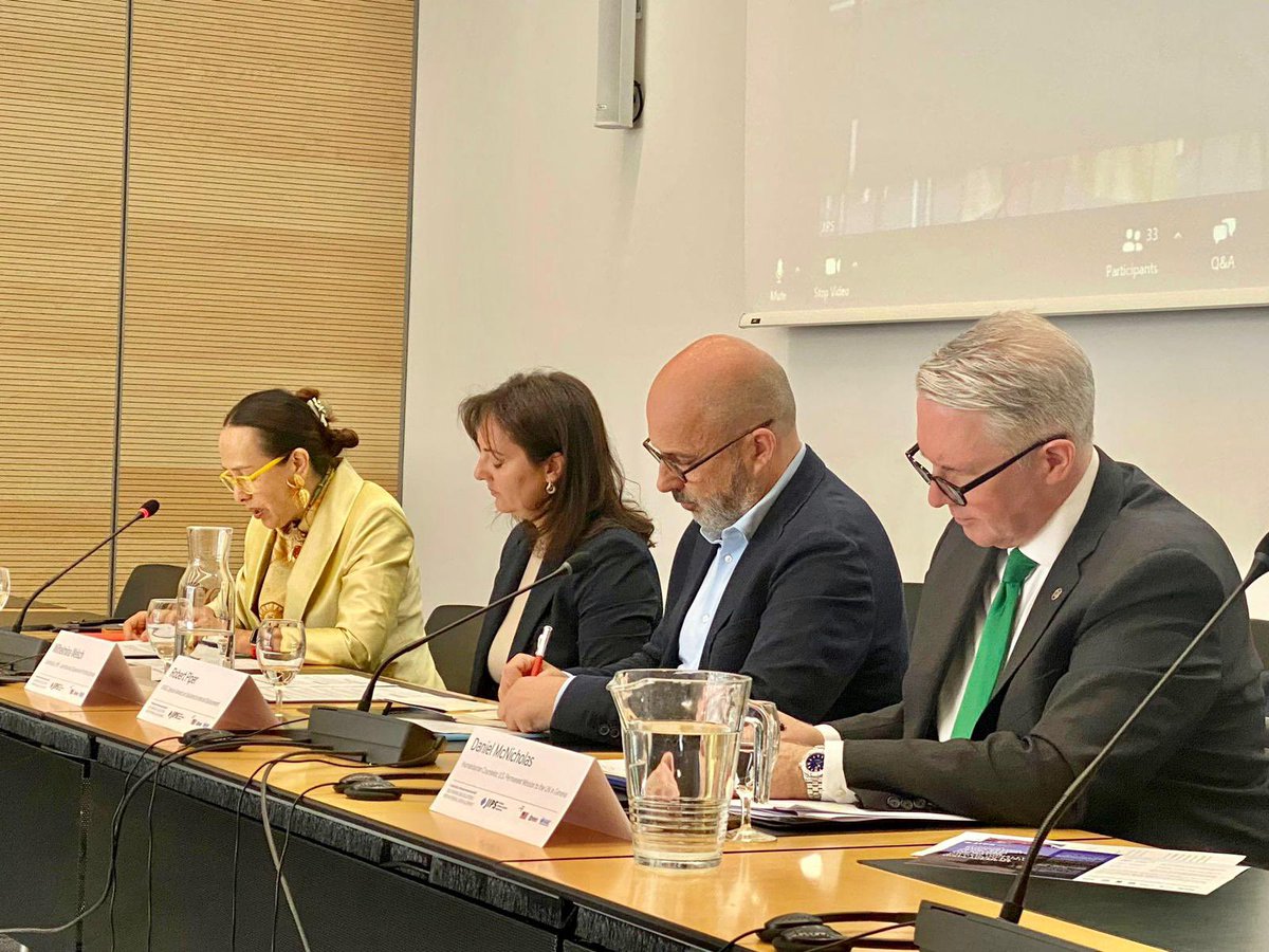 Per invitation of @JIPS_profiling, Amb. @FranciscaE_ME was a panelist today at a dialogue on delivering solutions for #InternalDisplacement. She shared #Mexico’s 🇲🇽 experience with #IDPs, stressing importance of political will & stakeholder collaboration to advance this agenda
