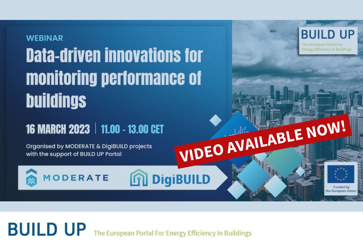 EU_BUILDUP's tweet photo. 🤔Did you miss the @DigiBUILDeu &amp; @MODERATE_HE #webinar yesterday?

🖥The session focused on presenting the data-driven solutions that the #projects are working on, such as turning raw data from #buildings into meaningful #knowledge🧠

Video available now👉https://t.co/Y8phkBR899 https://t.co/wpfZqLonqK