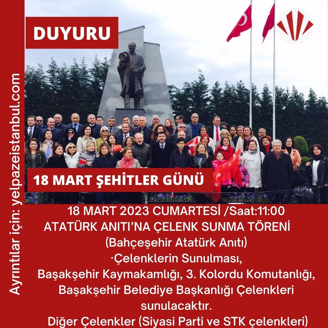 #18MART #ŞEHİTLERGÜNÜ RESMİ TÖRENİ 

#bahcesehir #ispartakule #bahcekent #bogazkoy #esenkent #İstanbul #18mart #çanakkale #çanakkalezaferi #sehitlergunu #bahcesehirlilerdernegi #basaksehirkaymakamligi #basaksehirbld