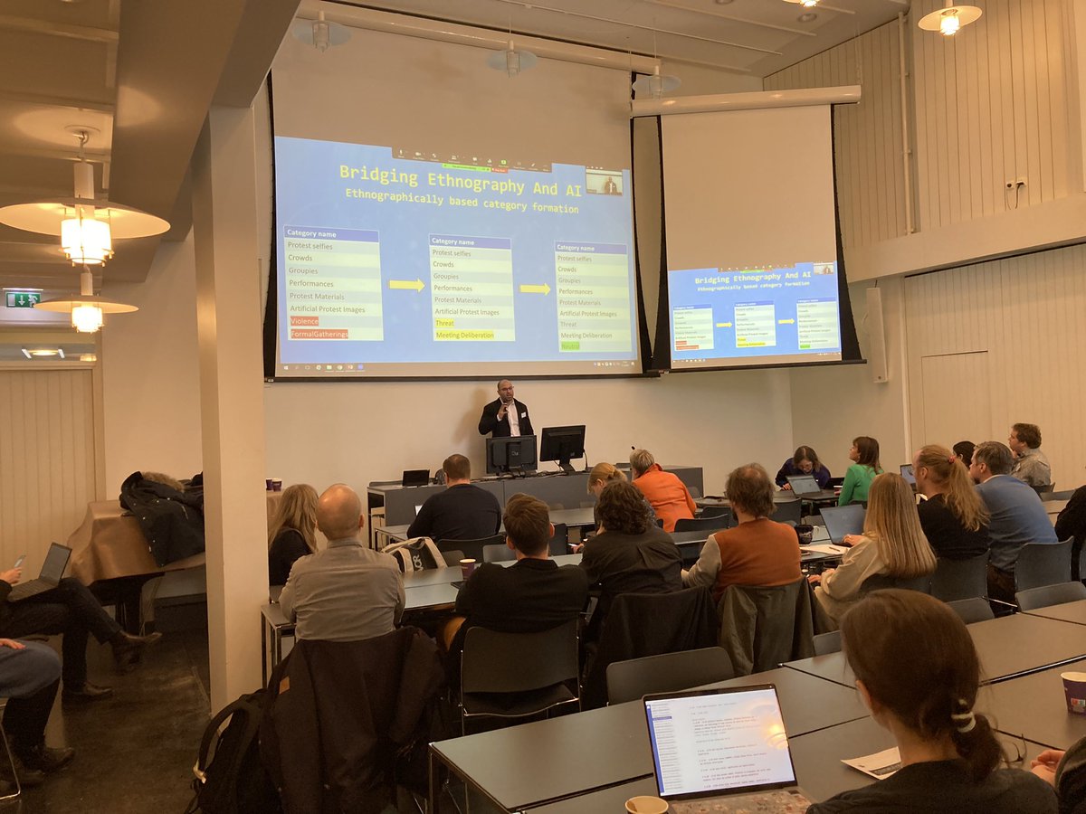 DayeiOh's tweet photo. Vasilis Maltezos (ImagiDem team) introduced the computational tools - deep learning, visual analysis methods - for ethnography #DataficationHSSH @HelsinkiHSSH https://t.co/sd0w8IxPnb