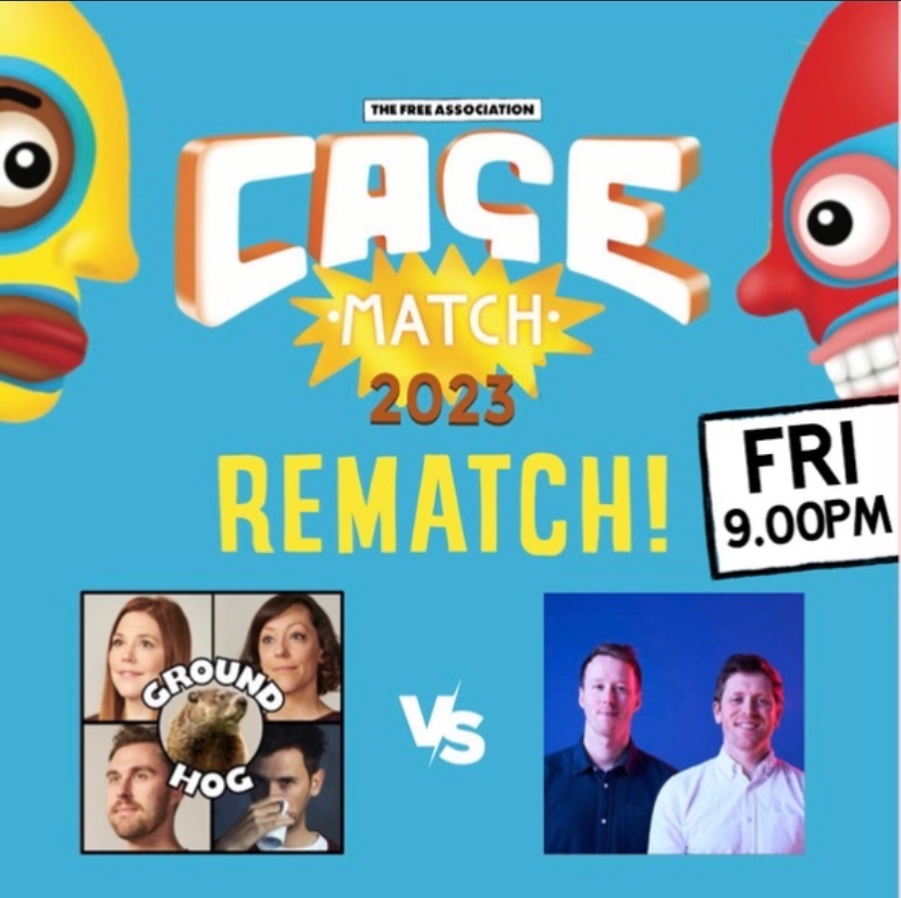 HomunculusImpro's tweet image. ONE WEEK TO GO! A Groundhog and Homunculus double-bill @faimprov on Fri 24th

Our Cagematch semi final was a truly magical night of improv, but now it’s time for a no holds barred GRUDGE-MATCH (aka total love in with our good pals)

Tickets; thefreeassociation.co.uk/fashowslist/gr…