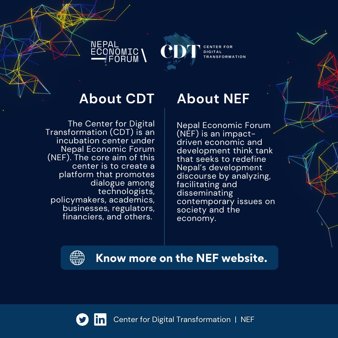 CDT_NEF's tweet photo. Looking for something #productive to do this #weekend? Check out what piqued CDT's interest this week!
Be updated with Center for #Digital Transformations.
| March 17,2023

Find the sources here -
https://t.co/MiMXbM7va8

@NEFNepal 
#DigitalTransformation #Digital #nepal
#wechat https://t.co/ES9vyrGxFg
