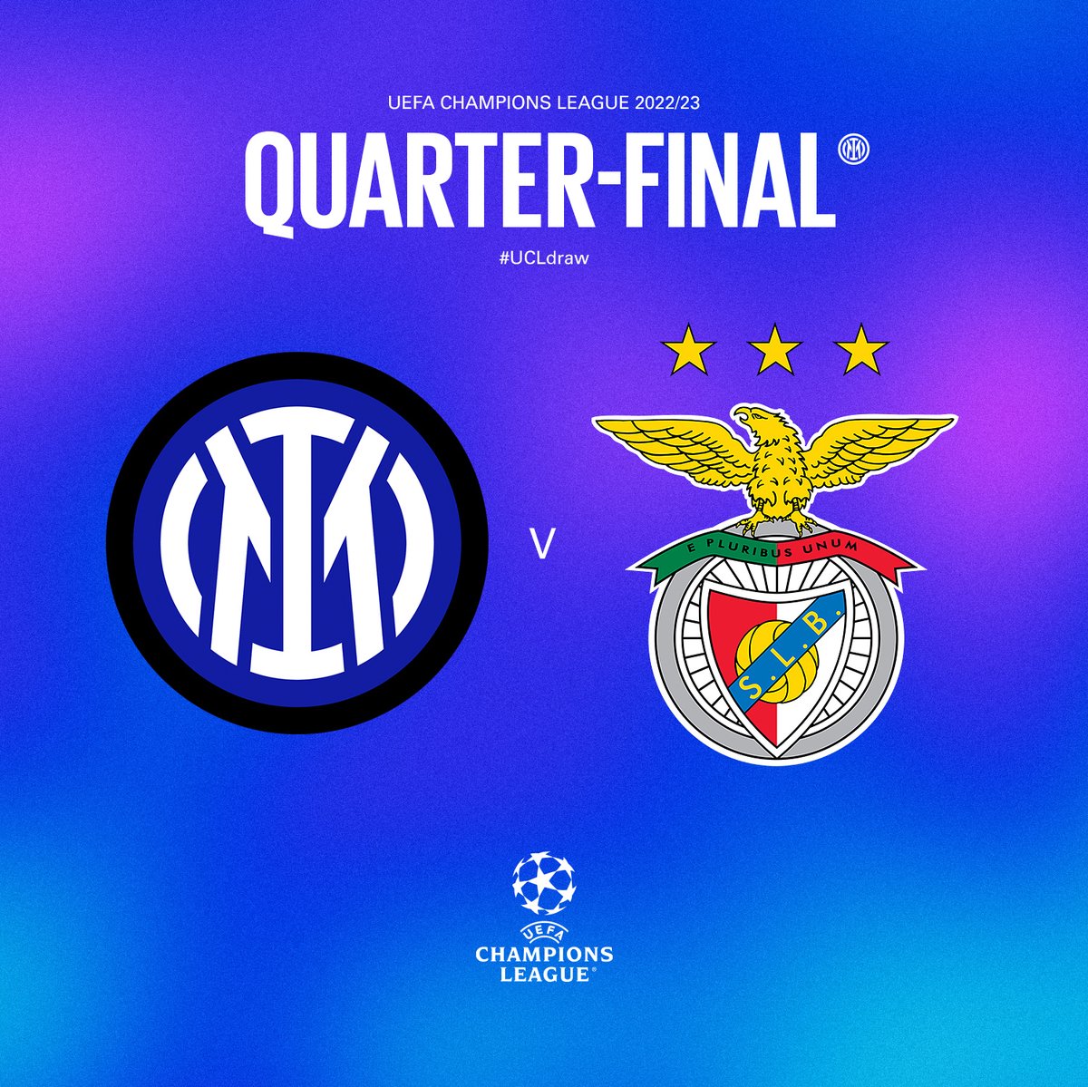 La nostra avversaria ai quarti di @championsleague è 
<a href="/SLBenfica/">SL Benfica</a> 

#UCLdraw #UCL #ForzaInter