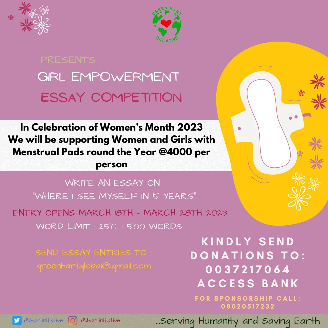 HartInitiative's tweet photo. To Celebrate International Women's Day Women's Month this year we're launching our PERIOD POVERTY PROJECT 2023. Where we will be supporting Girls with Menstrual Pads throughout the Year https://t.co/y3VUghIgj3
