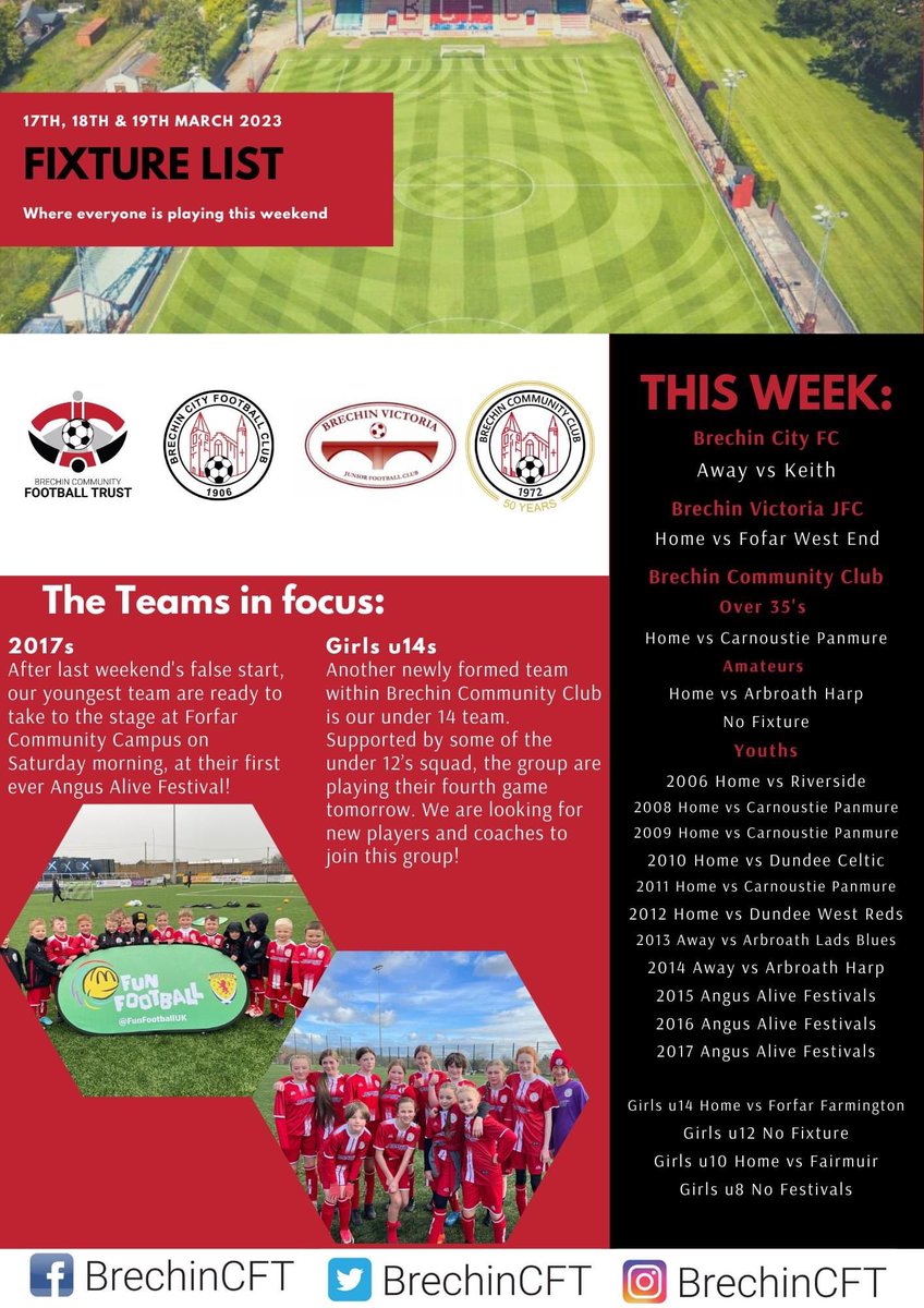 Where everyone is this weekend! <a href="/BrechinCityFC/">Brechin City FC</a> <a href="/BrechinVics/">Brechin Victoria JFC</a> <a href="/BrechinCC/">Brechin Community Club</a>