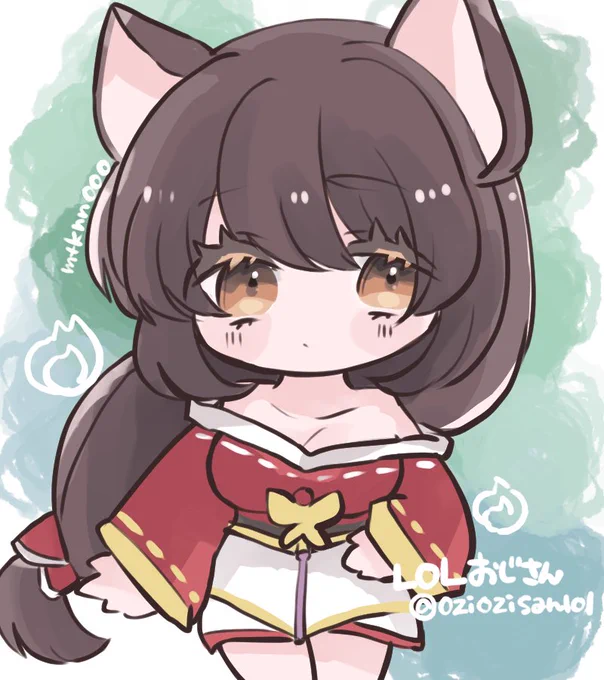LOLおじさんのアーリをリメイクして絵柄で描きました #Ahri  #ArtofLegends #LeagueOfLegends  